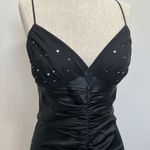 Betsey Johnson Vtg  Evening Sz 6 Silk Dress Whimsigoth Tiered Bling Sexy Ruched Photo 2