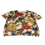 Alfred Dunner VTG  MULTI-COLOR FLORAL PRINT SHORT SLEEVE SWEATER WITH BEADS (L) Photo 9