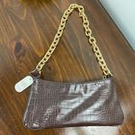 8 Other Reasons Brown Croc Embossed Shoulder Bag 8OR Photo 0