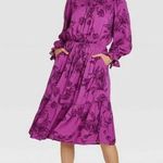 A New Day  long sleeve purple tiered floral midi dress size small NWT Photo 0