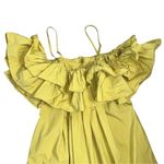 SheIn  Green Ruffle Cotton Cold Shoulder Dress(Size XS) Photo 2