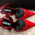 Versace NEW La Medusa Slingback Pumps/Heels in Red, Size 36.5 New in Box $1250 Photo 9