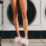 LARROUDE Barbie Marilyn Mule In Tulip Pink Feather Kitten Heel Size 7 Photo 1