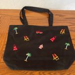 Cute summertime Black Tote Bag with Embroidered Accents Photo 2
