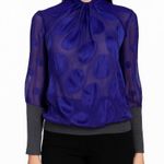 Love moschino Y2K  Sheer Embroidered Polka Dot Blouse Wool Preppy Workwear Office Photo 2