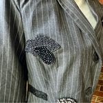 Romeo + Juliet Couture Black Pinstripe Blazer with Embellishments Elegant Goth Photo 2