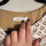 Bailey 44 size S cream and brown lace short sleeve top with a leather peplum Photo 3