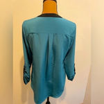Elementz  button up small blouse. Teal and black Photo 2