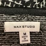 Max Studio Black White Tweed Crew Neck Long Sleeve Sweater Blouse Tunic Top Sz M Photo 3