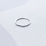 Boutique Dainty White Gold-Plated S925 LOVE Bar‎ Band Ring | Sz 6 NEW Photo 13