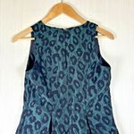 Ann Taylor Loft Women's Dress Sz 2P Green Leopard Print Fit Flare Party Mini Photo 8
