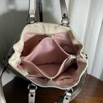 Coach  Ashley Metallic Silver and white leather  Tote shoulder Bag Photo 8