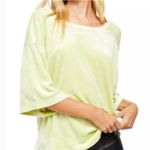 Free People We The Free Valerie Velvet Slouchy Lime Go Short Sleeve Tee Medium Photo 0