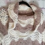 Sun & Shadow  WOOL MOHAIR OPEN CROCHET KNIT FOLDOVER COWL NECK SWEATER M Photo 3