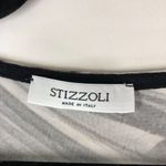 Stizzoli Womens Top Blouse Mixed Media Fringe Asymmetric Gray Black 52 US 16 Photo 3