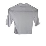 Enza Costa Silk Rib Cropped Half Sleeve Mock Neck Top in White Small New womens Photo 5