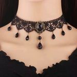 Gorgeous Retro Style Tassel Crystal‎ Lace Necklace Faux Fashion Jewelry Black Photo 0