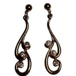 Vintage Gold Plated Rhinestone Women’s Dangle Earrings For Pierced Ears Photo 4