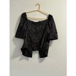 Violet+Claire New  Blouse Women's Size M  satin crop button down shirt goth Photo 2