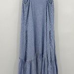 Trovata Birds of Paradis Ari Midi Dress Regatta Striped Blue White Linen Size XS Photo 5