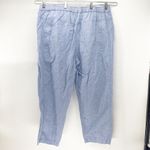 Orvis  blue white linen draw string pockets cropped pants preppy lightweight Photo 6