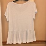 CAbi Hangout Sort sleeve Peplum Tee Heather Cream Grey Medium Photo 1