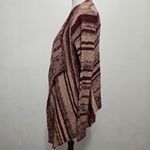 Charlotte Russe  Burgundy & Blush Marled Stripe Watetfall Cardigan Size Medium Photo 1