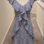 Lulus Radiant Rosa Light Blue Floral Print
Ruffled Mini Dress Photo 1