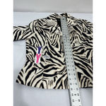 Rafaella Womans XL Tan Black Zebra Striped Button Lined Cropped Blazer Photo 6