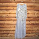 Mac Duggal  5533 Platinum Embellished High Neck Long Sleeve A Line Gown Dress Photo 10