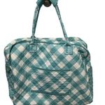 Pioneer Woman Weekender Bag Charming Check Teal & White Quilted Travel Tote Photo 2