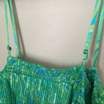 BP Tank Top Plissé Crop Camisole Green Ziggy Animal Abstract Marble Blue Plus Photo 6