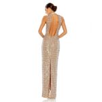 Mac Duggal  Sequin High Neck Sleeveless Column Gown Dress 10907 Taupe 2 Photo 5
