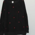 PINK - Victoria's Secret  Black Rose Embroidered Sweater Size Medium Photo 2