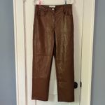 Wilfred  Aritzia Melina brown vegan leather straight leg high rise pant size 8 Photo 1