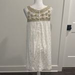 Maeve Anthropologie Graced White Beaded Jeweled Embellished Swing Dress Sz Photo 6