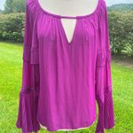 Ramy Brook Harvey Flared-Sleeve Keyhole Blouse Photo 7