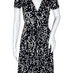 Diane Von Furstenberg DVF  Wrap Dress XS Black White Geometric Italy 1970 Vintage Photo 0