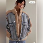 BLANK NYC Blue Denim Jacket with Tan Sherpa Lining Photo 1