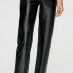 Aritzia Wilfred Melina Vegan Leather Pants Size 00 Black Straight Leg Photo 0