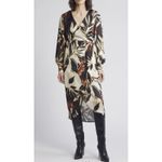 Sam Edelman  Protea Long Sleeve Satin Wrap Dress size 8 MSRP $138.00 Photo 1