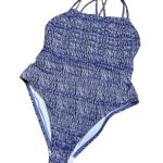 Loft Beach One Piece Swim Suit Blue White Women's Size 6 Photo 4