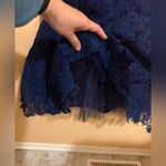 La Femme  19160 Navy Strapless Floral Mini Dress Photo 4