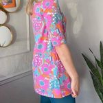 NWT Grooviest Blooms Retro 60s Floral Mini Dress Tunic Pink Orange Aqua Small Blue Photo 7