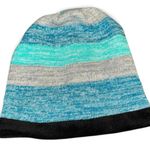 Field & Stream Womens Knit Beanie Lined Cabin Striped Hat Teal Blue Winter Cap Photo 1