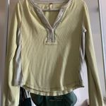 Free People Green Waffle Knit Long Sleeve Photo 0