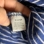 Thyme + Honey Blue Striped Short Sleeve V Back Top XL Photo 6