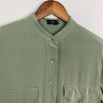 Joseph  Silk Blouse Top Womens 36‎ FR 4 US Sage Green Crepe Long Sleeve Pullover Photo 2