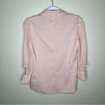 Blush Pink Sheer‎ 3/4 Sleeves Stretch Button Front Shirt M Size M Photo 1