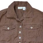 Nomadic Traders Brown Button Down Jacket With Decorative Cuffs and Pockets Sz M Size M Photo 4